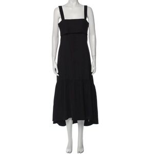 Theory Square Neck Black Linen Dress